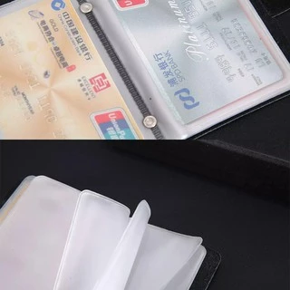 กระเป๋าใส่บัตรช่องใส่การ์ด PU สีดำเรียบง่าย 6 ช่อง