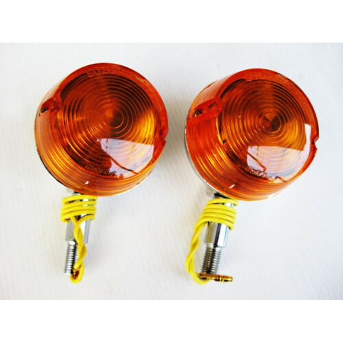 SUZUKI T20 T21 T90 T125 WOLF STINGER -- REAR TURN SIGNAL SET // ชุดไฟเลี้ยว ไฟเลี้ยวหลัง ชุบ