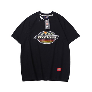 Tide Brand Dickies เสื้อยืดลําลองสําหรับสตรีผ้าฝ้ายแขนสั้นคอกลมพิมพ์ลาย