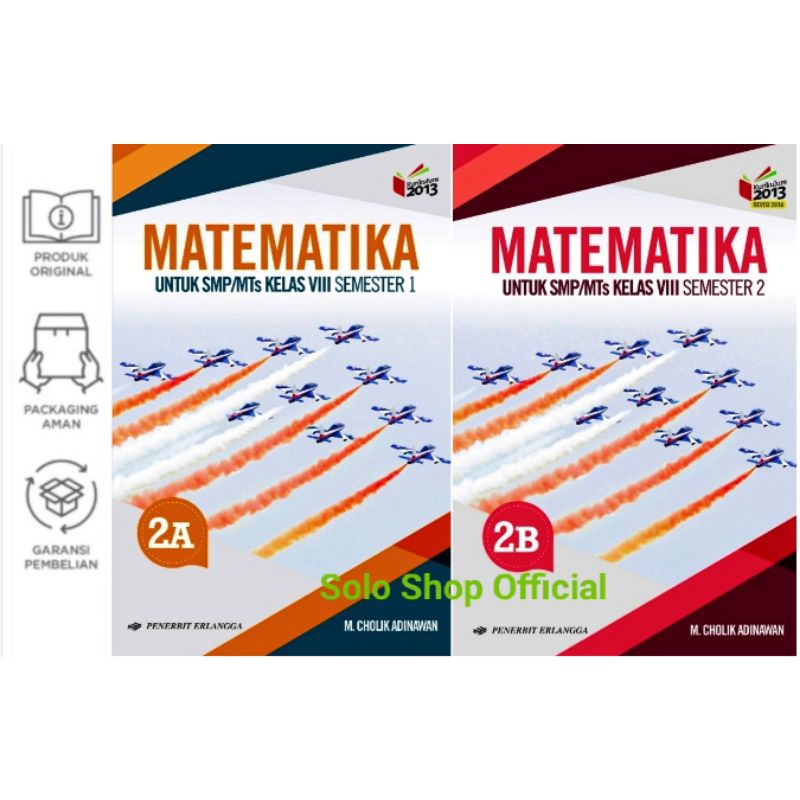 MTS SMP MATHEMATICS BOOK CLASS 8 VIII SEMETICS 1 และ 2A และ 2B 2013 RALANGGA CURRICUM