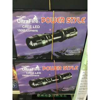 สินค้าพร้อมส่ง UltraFire ไฟฉาย พกพา ชาร์จได้ ครบชุด 109-3 power style Cree led 18000 Lumens