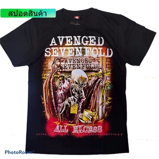 เสื้อวง AVENGED SEVENFOLD เสื้อยืด A7X ผ้าฝ้ายแท้