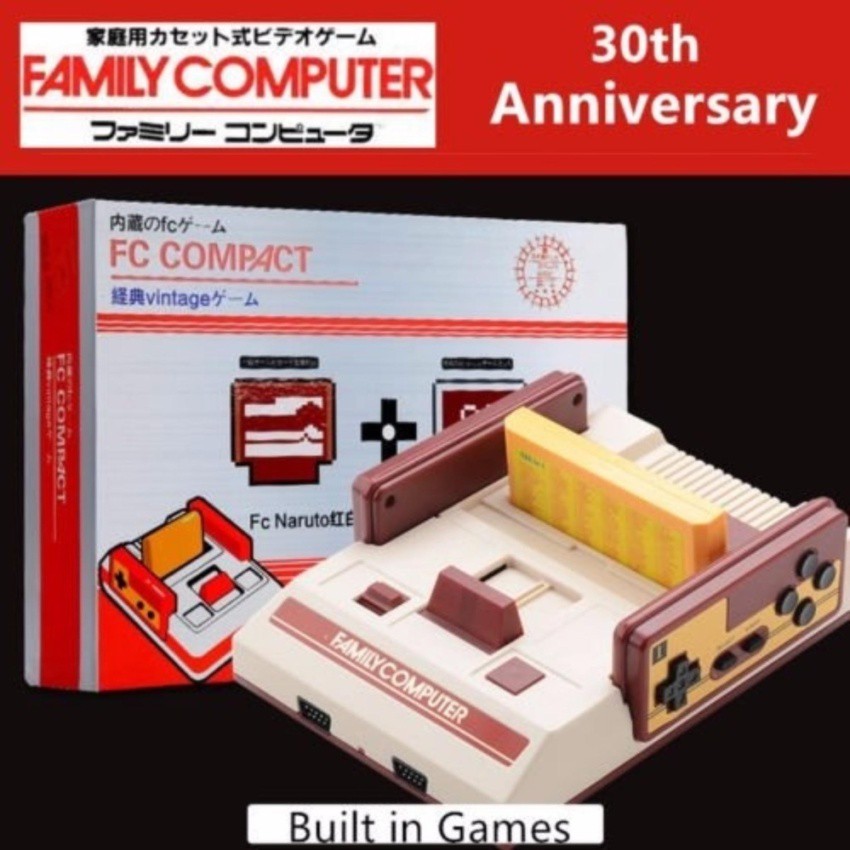 เครื่องเล่นเกมส์ Vintage Family Computer, FC Compactพร้อมเกม 88 เกมในเครื่อง พร้อมจอย 2 อัน และตลับเกมส์ 132 in 1