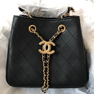 🔥NEW 🔥CHANEL SMALL DRAWSTRING IN BLACK แท้ 💯💯💯