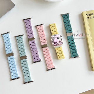 สายนาฬิกาข้อมือเรซิ่น สีมาการอง แบบเปลี่ยน สําหรับ Apple iwatch serise 7 6 5 4 SE 3 2 1 41 มม. 45 มม. 38 มม. 42 มม. 44 มม. 40 มม.