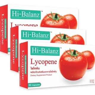 Hi-Balanz ไฮบาลาานซ์ มะเขือเทศสกัด ไลโคปีน licopene tomato extract30เม็ด 3กล่อง