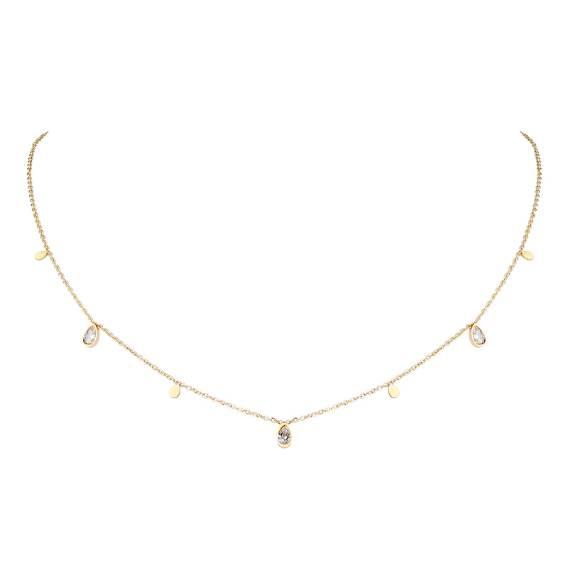 Vnox สร้อยคอ ชุบทอง 18K หรูหรา แฟชั่น สําหรับผู้หญิง