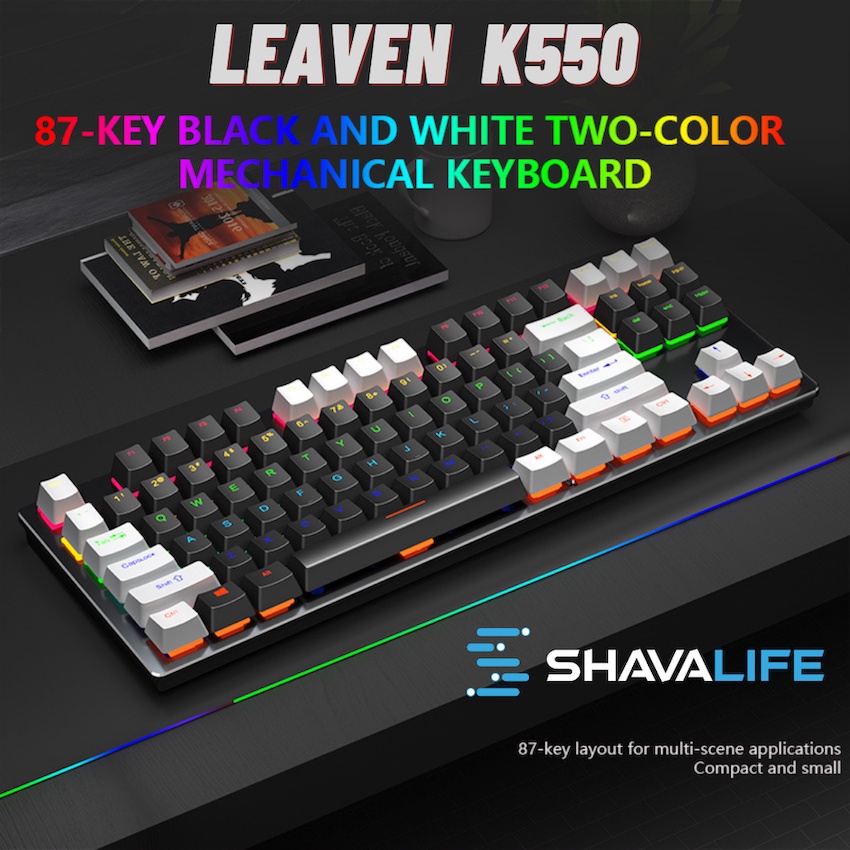 Leaven K550 Mechanical Gaming Keyboard (แบบมีสาย TKL 87 คีย์)