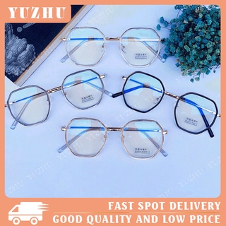 【YUZHU】ใหม่ เลนส์กระจกใส กรอบใหญ่ สไตล์เรโทร แฟชั่น