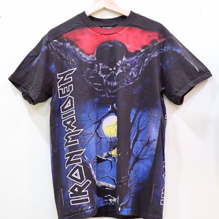 เสื้อวงIron maiden ลายโอเวอร์ปริ้น สไตล์วินเทจ สกรีนทั้งตัว ผ้านอก เสื้อOVP เสื้อวินเทจญี่ปุ่น เสื้อโอเวอร์ไซส์