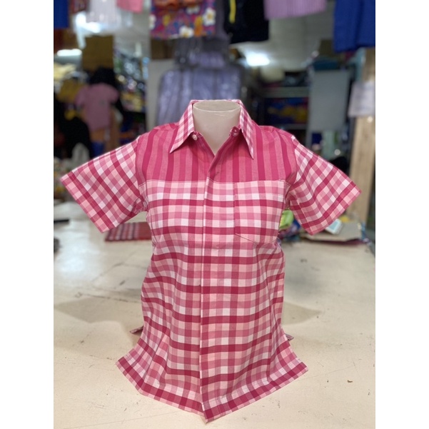 เสื้ออัดกาว ลายสก็อต ผ้าขาวม้า ผ้าทอ ลายตาราง