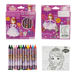 ดิสนีย์โซเฟียเดอะเฟิร์ส  สีเทียนมาตรฐาน12สี/กล่อง (R012-SF2) Disney Sofia The First 12 Crayons  / Pc.