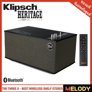 Klipsch Heritage Wireless The Three II Bluetooth , AUX 3.5mm , Phono Pre - Amp , USB Type B ถอดรหัสเสียง 192kHz / 24 bit