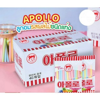 ขนมย้อนวัย ขนมเด็ก apollo cc stick candy 35gx15pcs=(1box)아폴로 ขนมหลอดดูดรสผลไม้ ลูกอมแท่งโบราณ ลูกอมหลอดรสผลไม้