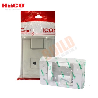 HACO IC-R11 I-CON เต้ารับ 2 ขา 1 ช่อง+สวิทซ์ทางเดียว1ช่อง + บ็อกลอย NANO