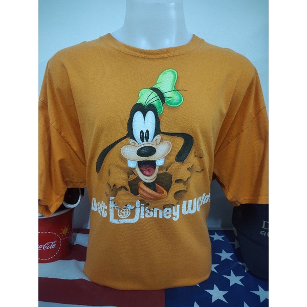 goofy Disney เสื้อยืดมือสอง  USA เมกา ลายทะลุ