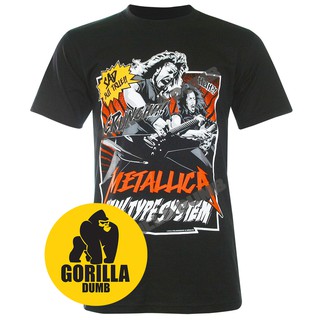 Gorilladumb เสื้อยืดลายวงดนตรี Metallica Amrican Thrash Metal Band สีดำ