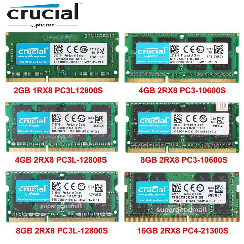 Crucial 2GB 4GB 8GB PC3/PC3L-10600S 12800S DDR3/DDR3L-1333MHz 1600Mhz