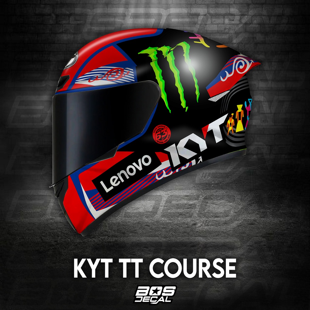 สติ๊กเกอร์สติ๊กเกอร์สติ๊กเกอร์หมวกกันน็อค KYT TT Course TTC suomy pecco motif ทุกขนาด | หมวกกันน็อค 