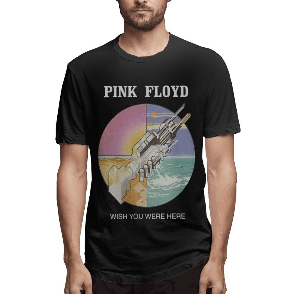 เสื้อยืด พิมพ์ลาย Pink Floyd Wish You Were Here สีเทาเข้ม สําหรับผู้ชาย
