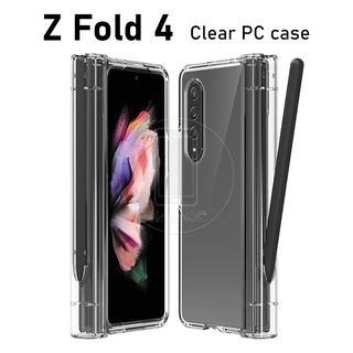 【พร้อมถาดปากกา】เคสโทรศัพท์มือถืออะคริลิคแข็ง แบบใส สําหรับ Samsung Galaxy Z Fold 4 3 ZFold4