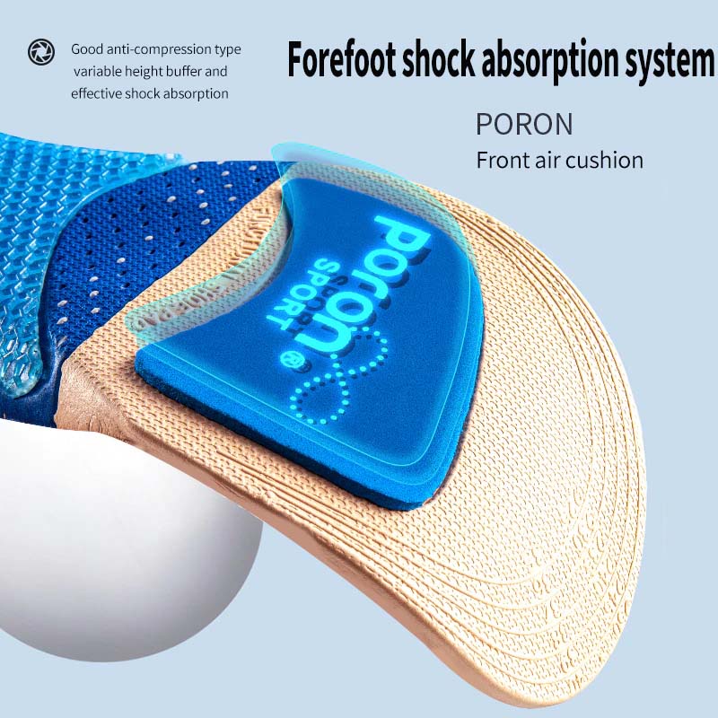 Poron Insole USA แผ่นเสริมรองเท้า ซัพพอร์ตแรงกระแทก สำหรับ เดิน-วิ่ง ออกกำลังกาย เล่นกีฬา Shock Absorption Breathable