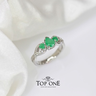 Top1Jewelry แหวนเงินแท้925 พลอย Emerald แท้