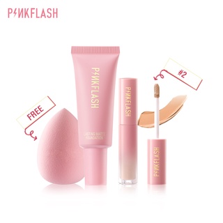 Pinkflash คอนซีลเลอร์รองพื้น เนื้อแมตต์ ลดรอยแผลเป็นจากสิว ติดทนนาน