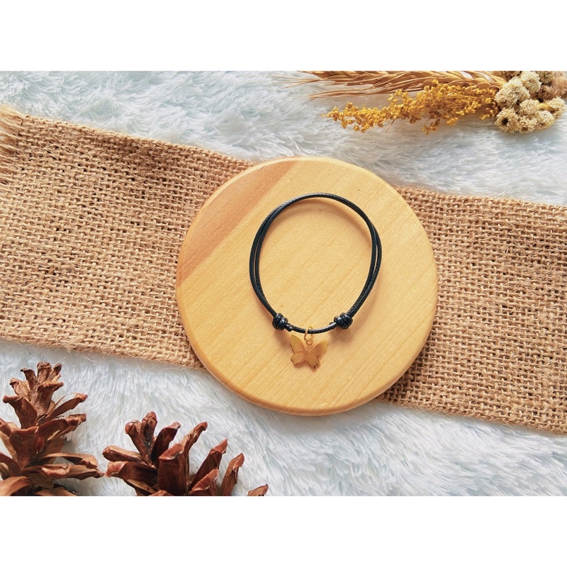 [TK068] ASB - สร้อยข้อมือ Barcalate Gold Butterfly Character Waterproof Premium Rope