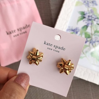 (ผ่อน0%) ต่างหู katespade  New York Bourgeois Bow Stud Earrings  Gold สีทอง รูปโบว์