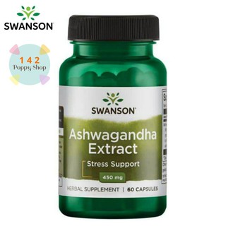 รากโสมอินเดียสกัด Swanson Superior Herbs Ashwagandha Extract Standardized 450 mg/ 60 Caps