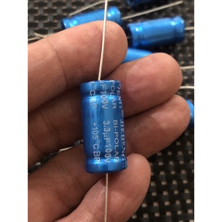 3.3UF/100V. capacitor ตัวเก็บประจุ ลำโพงแหลม ตัวเก็บประจุแบ่งความถี่ ตัวเก็บประจุ