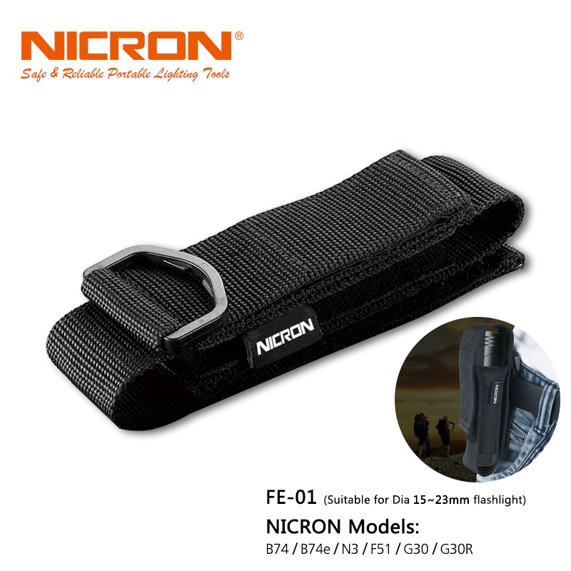 Nicron กระเป๋าไฟฉายใช้สําหรับ B74e/H10R/B74/B74camo/B74uv/F51 วางไฟฉาย NRB-Bag FB-01