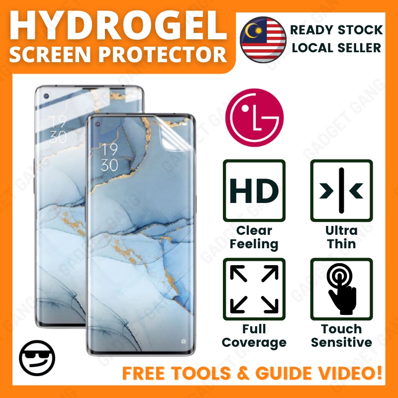 LG Hydrogel ป้องกันหน้าจอ Stylo 6 3 Stylus3 Wing 5G X power Spirit Aristo 2 L9 ทุกรุ่นที่มีอยู่ Gadg