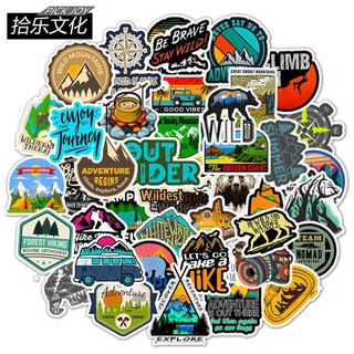 02-stickers 50 outdoor adventure travel stickers สติ๊กเอาท์ดอร์  กางเต็นท์  camping outdoor