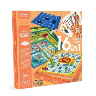 Mideer มิเดียร์ 16In1 Classic Games-boardgame บอร์ดเกม16 เกมส์ ใน 1 กล่อง