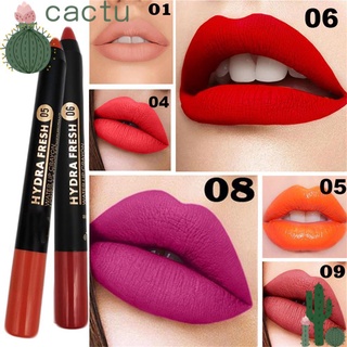 Cactu ใหม่ ลิปสติก ลิปกลอส เนื้อแมตต์ กํามะหยี่ สีนู้ด เซ็กซี่ กันน้ํา ติดทนนาน