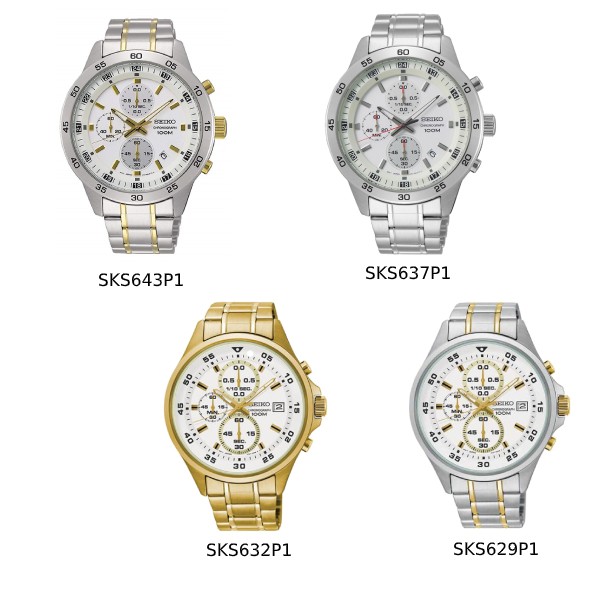 SEIKO Neo Sport นาฬิกาข้อมือผู้ชาย Chronograph สายสแตนเลส รุ่น SKS643P1, SKS637P1, SKS632P1,SKS629P1