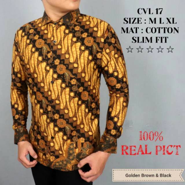 Kemeja Original REAL PIT SLIMFIT BATIK MEN & 39;S SLIM FIT เสื้อแบรนด์ LUIGI BATANI LS67