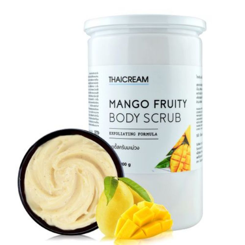 Thaicream สครับมะม่วง 1กิโล สครับขัดผิว ไทยครีม Mango Fruity Body Scrub ครีมขัดผิว สปา spa