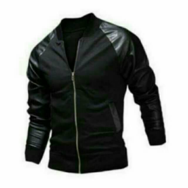 Men'S Spring Leather Jacket Combination fleece eLZz Shopee Thailand