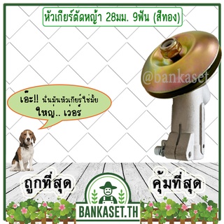 หัวเกียร์ หัวเกียร์สีทองขัดเงา หัวเกียร์สีทอง หัวเกียร์ตัดหญ้า 28 มม. 9 ฟัน[สีทอง อย่างหนา อย่างดี] อะไหล่เครื่องตัดหญ้า