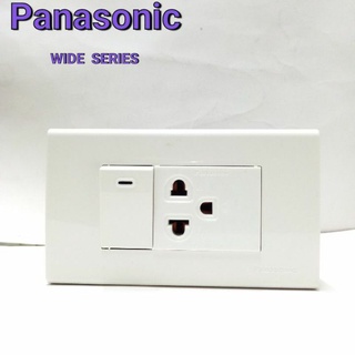 Panasonic (พานนาโซนิค)1สวิสต์ 1 ปลั๊กกราวด์ เดี่ยวหน้ากาก 3 ช่องบล็อคลอยติดผนัง 2 x 4 พร้อมจัดส่ง