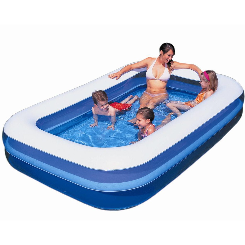 CS Family Pool สระน้ำว่ายน้ำ สระสำเร็จรูป สระสี่เหลียม สระสูบลม อ่างน้ำแบบครอบครัว คละสี ขนาด 262x175x46 cm