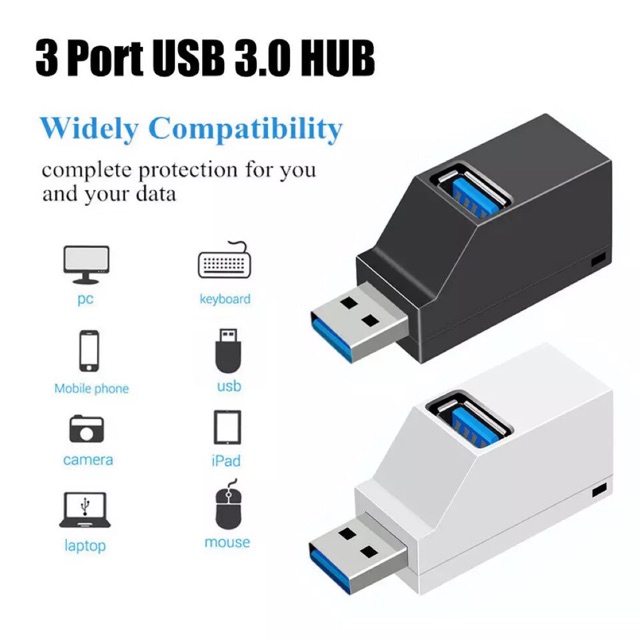 3 พอร์ต USB HUB Mini USB 3.0 HUB Splitter สำหรับ PC แล็ปท็อป U Disk Card Reader สำหรับ iPhone Xiaomi