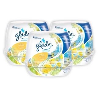 เกลดเซ็นท์เต็ด เจลหอมปรับอากาศ เจลดับกลิ่น กลิ่นมะนาว 180กรัม แพ็ค 3 Glade Scented Gel Air Freshener Fresh Lemon 180g