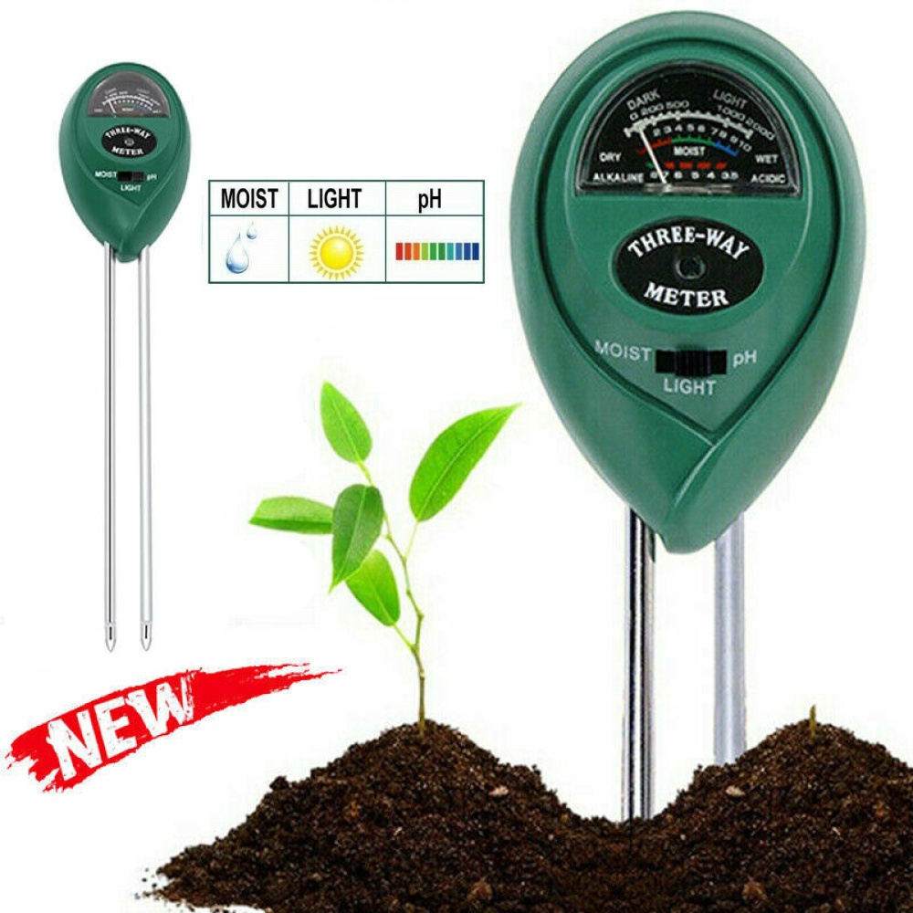 เครื่องวัดคุณภาพดิน 3 in 1 เครื่องวัดค่า ph วัดแสง วัดความชื้น สำหรับปลูกพืช เครื่องวัดความชื้นในดิน Soil Meter PH