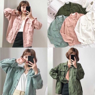 พร้อมส่งวันที่27/10/20 🌈 Pastel Denim jacket Korea Jacket  เสื้อยีนส์แจ็คเกท สีชมพูงานดีมาก