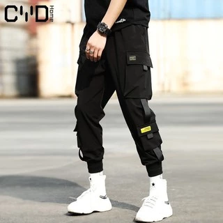 CYD(kz-04)กางเกงทรงหลวมรัดรูปของผู้ชาย,กางเกงลำลองทรงครอปสวมใส่ได้ทุกโอกาสสไตล์ฮิปฮอปทรงหลวม