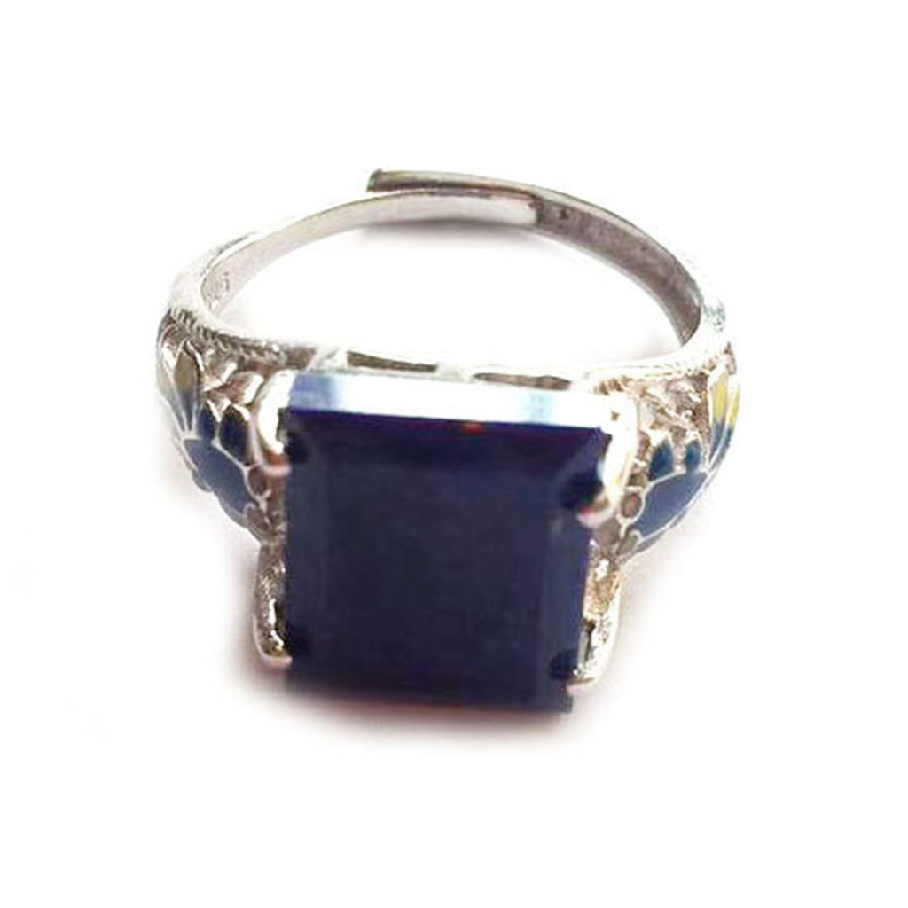 5a ของแท ้ Lapis Lazuli ปรับแหวนอัญมณีคริสตัลธรรมชาติ
